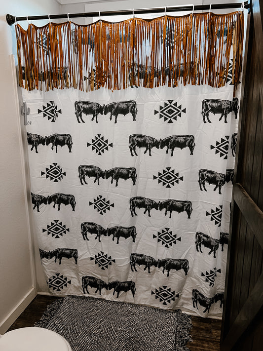 Fringed out Shower Curtain RTS