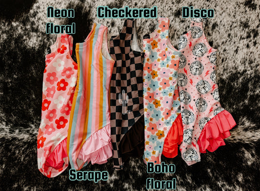 Spring Fling Swim: [Girl's One Piece Ruffles] RTS